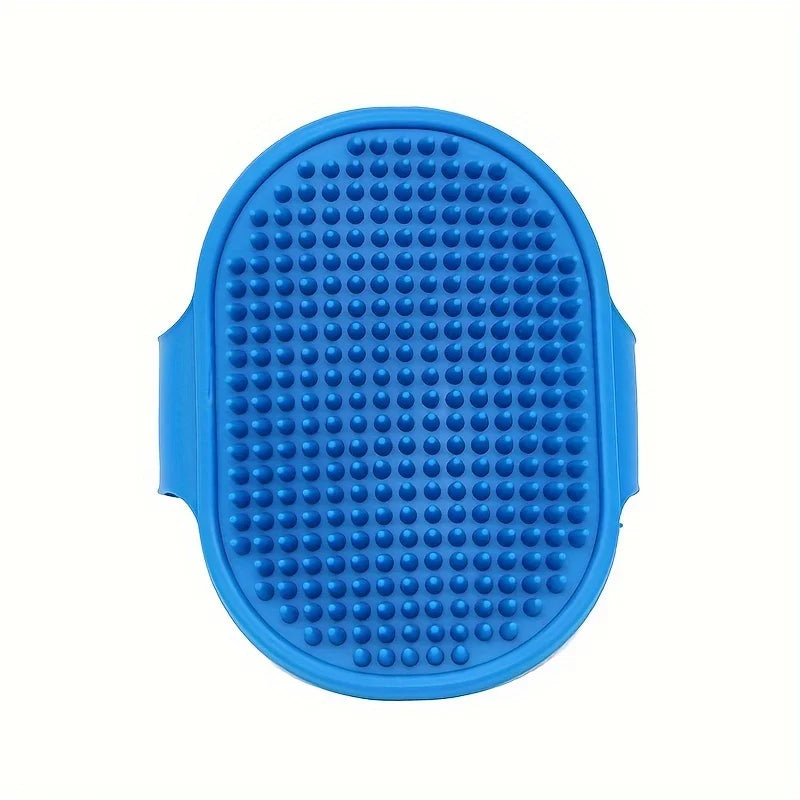 Dog Bath Brush Silicone Pet Massage Brush, Pet Shampoo Brush Massage Rubber Bathing Comb with Adjustable Circular Handle