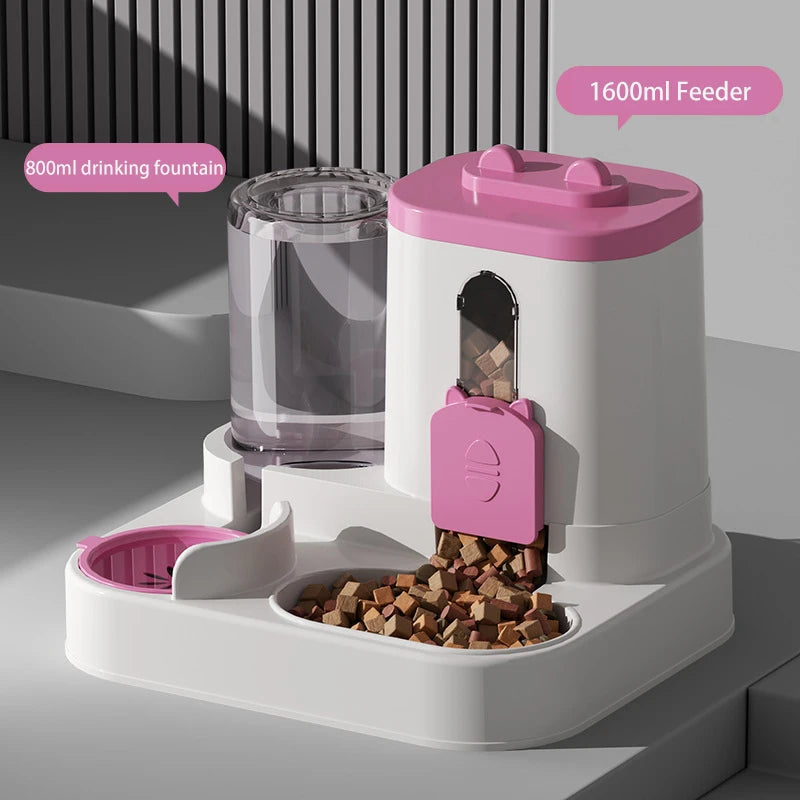 arge Capacity Automatic Pet Feeder & Water Dispenser – 2-in-1 Bowl for Cats & Dogs