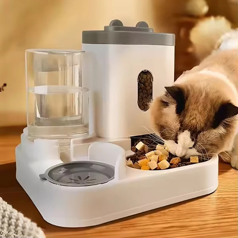 arge Capacity Automatic Pet Feeder & Water Dispenser – 2-in-1 Bowl for Cats & Dogs