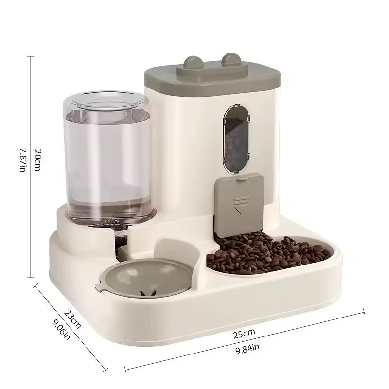 arge Capacity Automatic Pet Feeder & Water Dispenser – 2-in-1 Bowl for Cats & Dogs