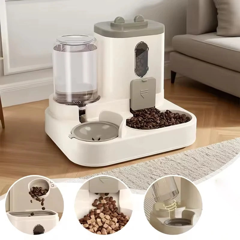 arge Capacity Automatic Pet Feeder & Water Dispenser – 2-in-1 Bowl for Cats & Dogs