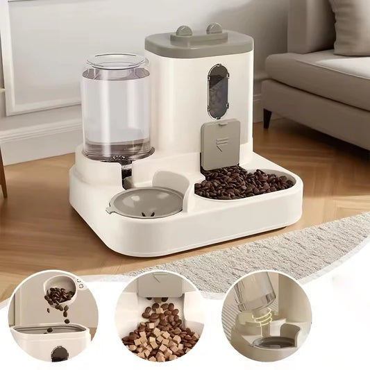 arge Capacity Automatic Pet Feeder & Water Dispenser – 2-in-1 Bowl for Cats & Dogs