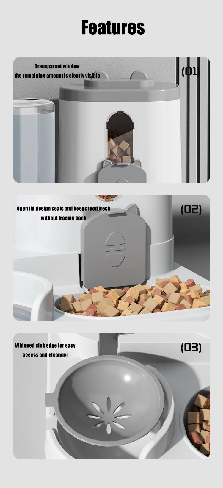 arge Capacity Automatic Pet Feeder & Water Dispenser – 2-in-1 Bowl for Cats & Dogs