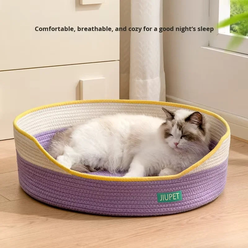 Woven Pet Bed & Scratch Mat 🐾🪵