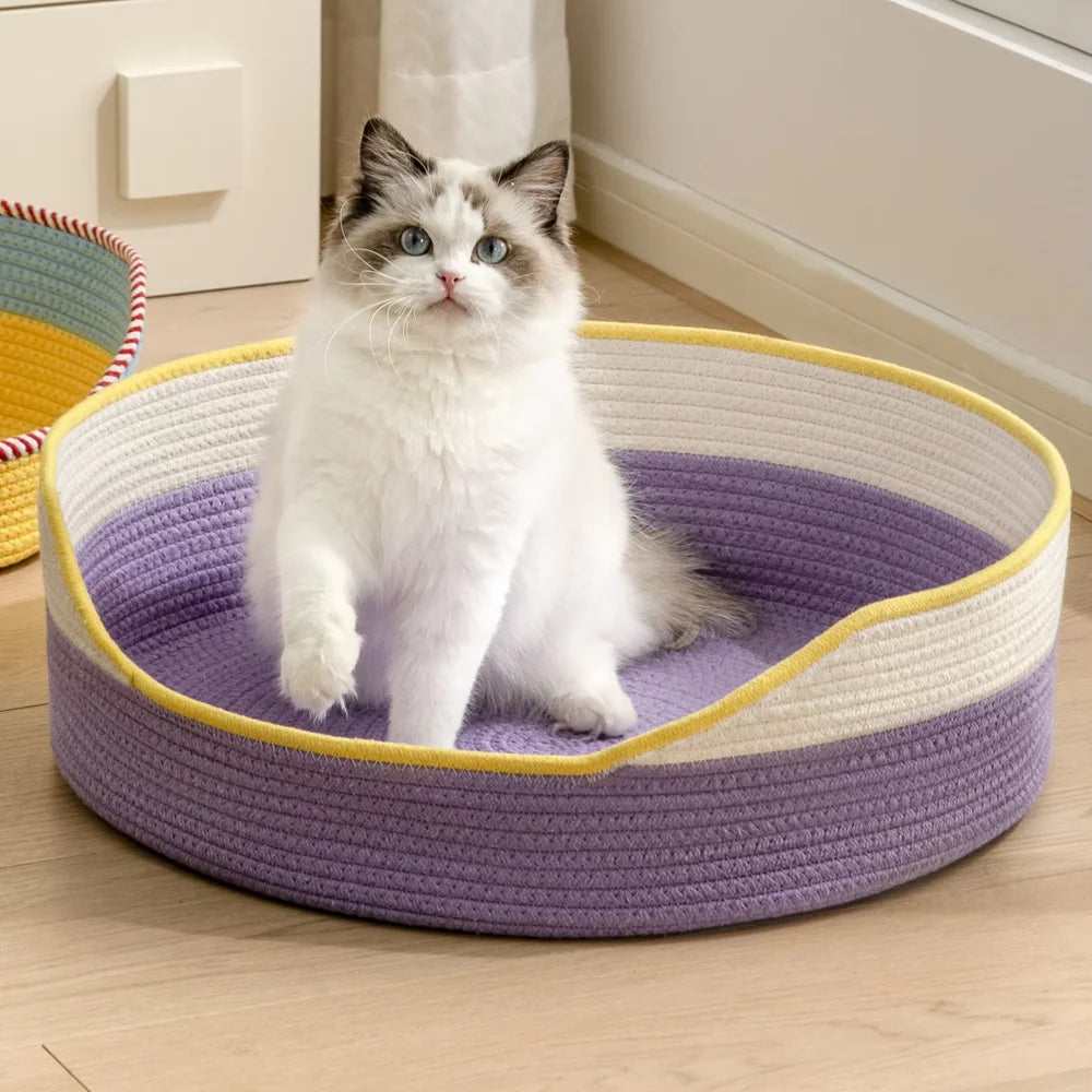 Woven Pet Bed & Scratch Mat 🐾🪵