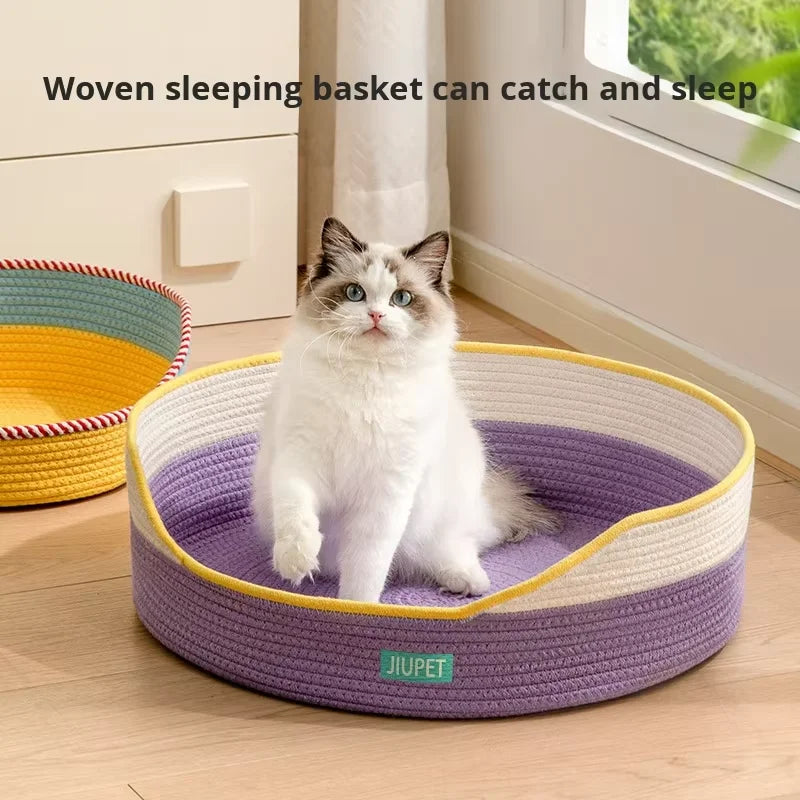 Woven Pet Bed & Scratch Mat 🐾🪵