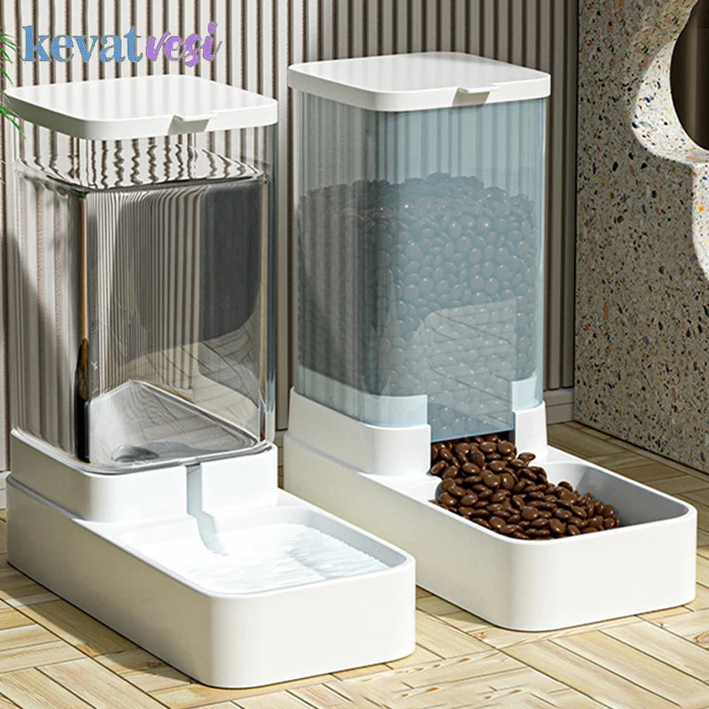 Automatic Pet Feeder & Water Dispenser – Large Capacity Food Storage for Dogs & Cats