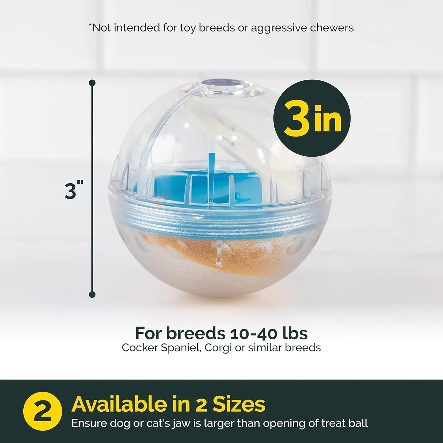 IQ Treat Ball Dog Dispenser Toy (4") 🎾🐕🧠🍖