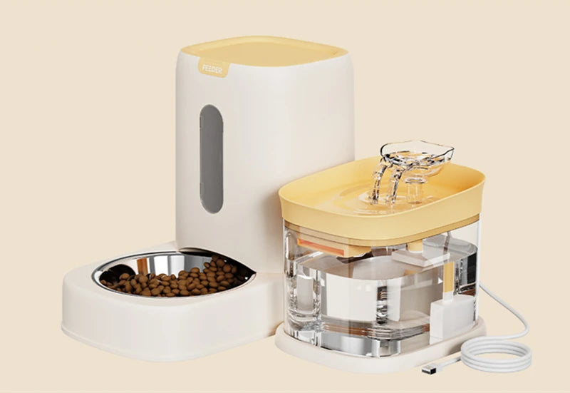 Stainless Steel Auto Pet Feeder & USB Water Bowl 🐶💧