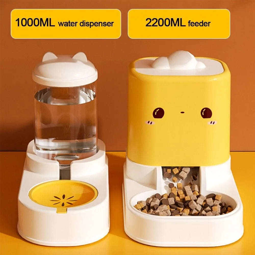 Cute Automatic Cat Feeder & Water Dispenser – Large Capacity Cat-Shaped Bowl