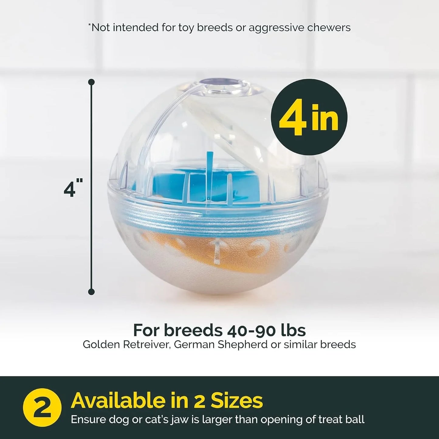 IQ Treat Ball Dog Dispenser Toy (4") 🎾🐕🧠🍖