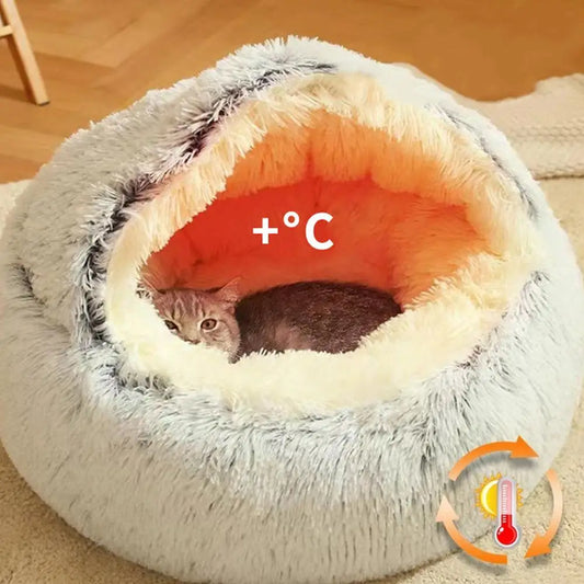 Winter Plush Pet Cat Bed Round Cat Cushion Cat House Warm Cats Basket Pet Sleep Bag Kitten Nest Kennel for Small Dog Cats