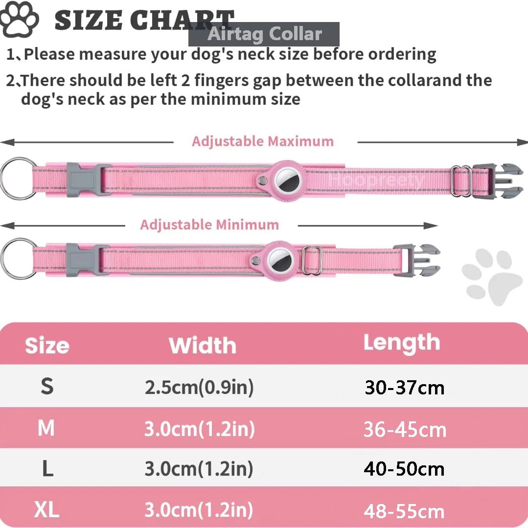 Reflective AirTag Dog Collar 🐶📍