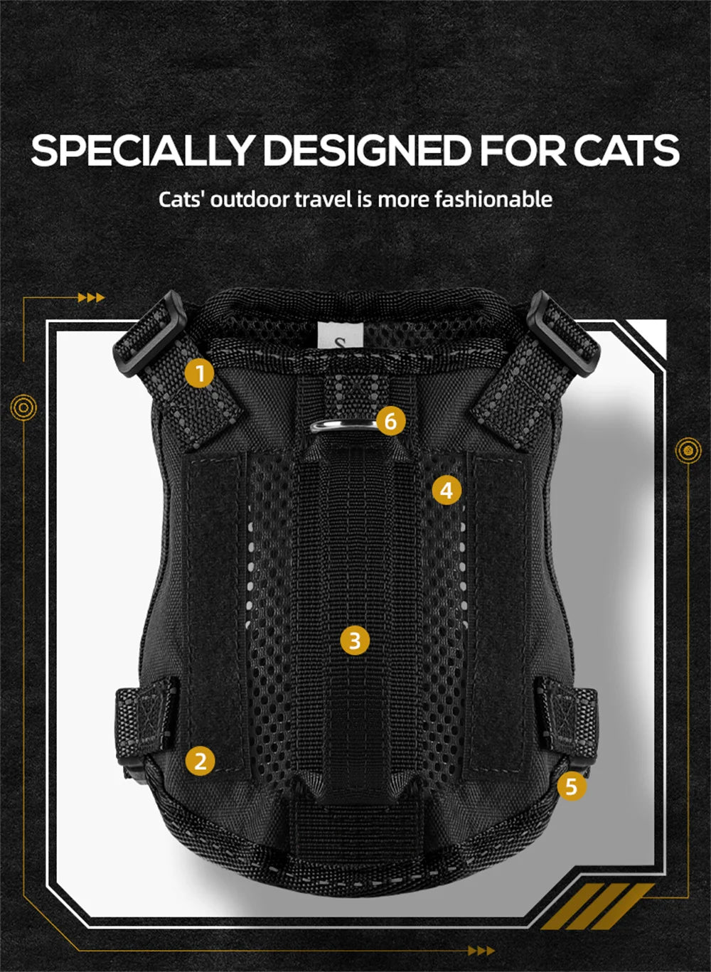 Tactical Cat Harness & Leash 🐱🎽