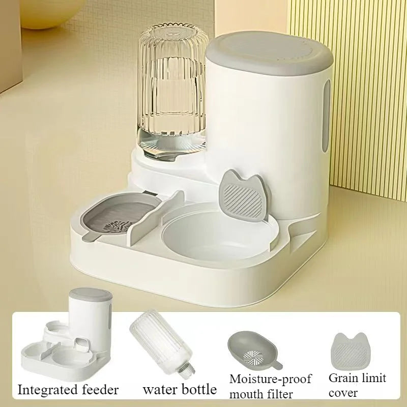 Automatic Pet Bowl Feeder & Water Dispenser – 2-in-1 Feeding Station for Cats & Dogs