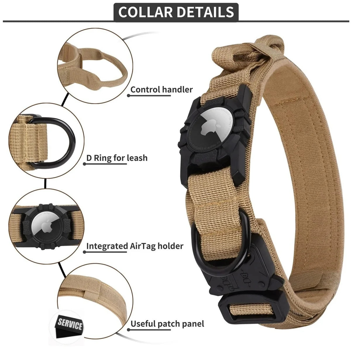 Tactical AirTag Dog Collar 🐕📍