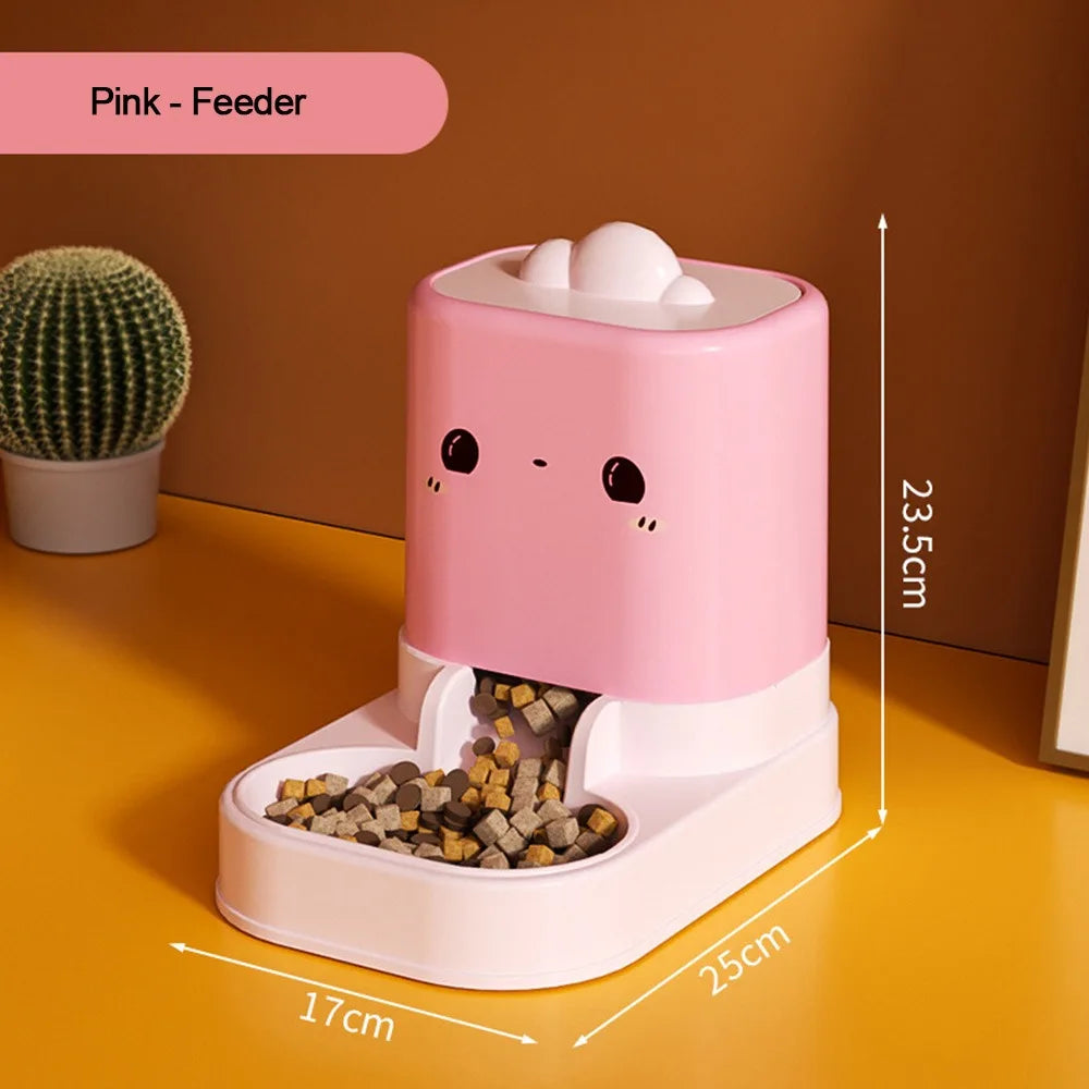 Cute Automatic Cat Feeder & Water Dispenser – Large Capacity Cat-Shaped Bowl