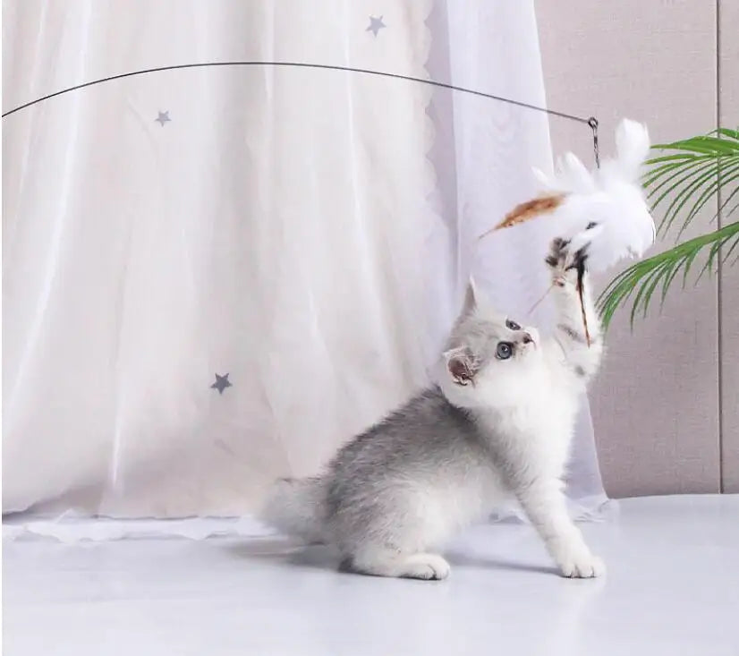 Interactive Feather Cat Teaser Toy 🐱🪶🎉