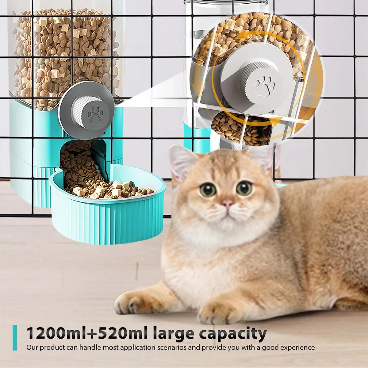 Hanging Auto Pet Feeder & Water Dispenser Set 🐾💧