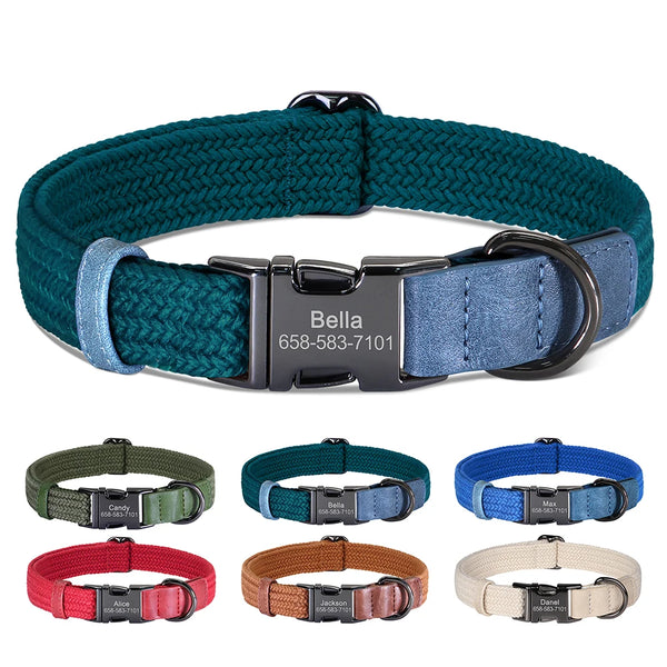 Custom Engraved Dog Collar – Adjustable Nylon Pet Collar for All Sizes