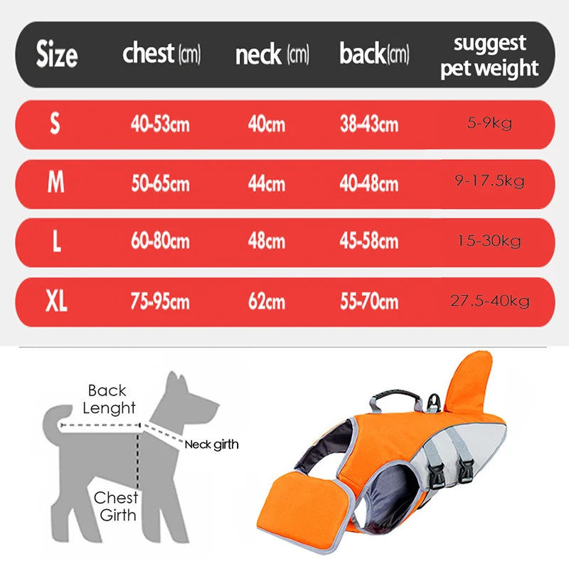 Shark Dog Life Jacket 🦈🐶