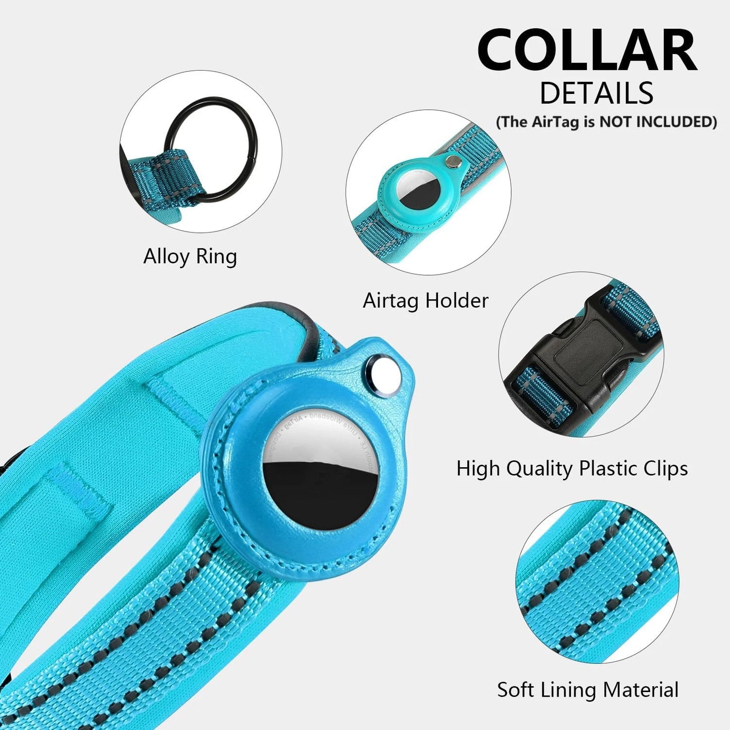 Reflective AirTag Dog Collar 🐶📍