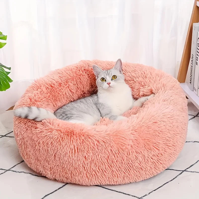 Plush Round Pet Bed 🐾🛏️