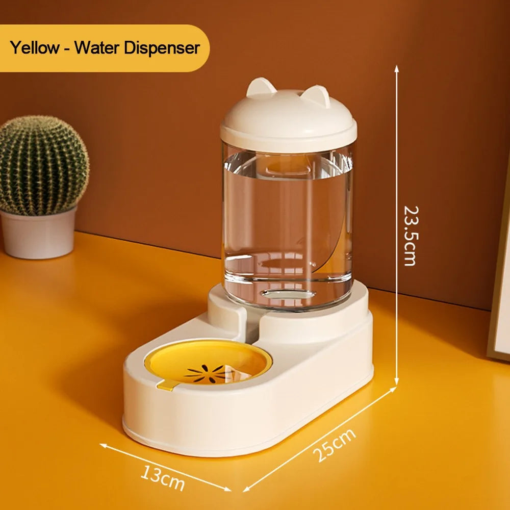 Cute Automatic Cat Feeder & Water Dispenser – Large Capacity Cat-Shaped Bowl