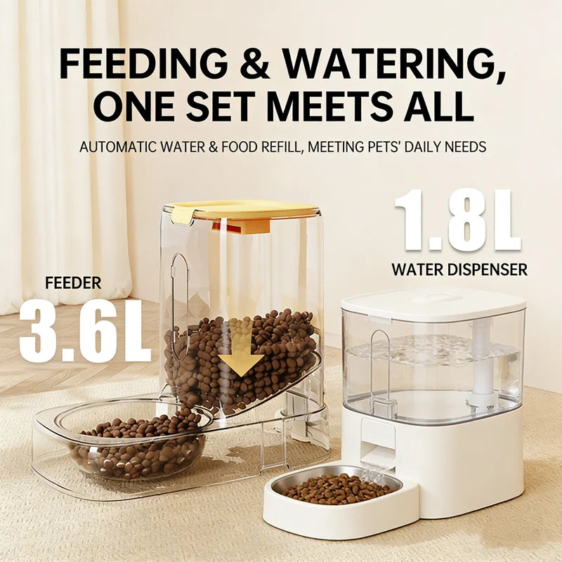 Stainless Steel Auto Pet Feeder & USB Water Bowl 🐶💧