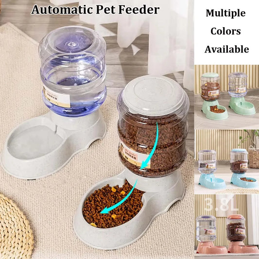 3.8L Automatic Pet Feeder & Water Dispenser – Large Capacity Bowl for Cats & Dogs
