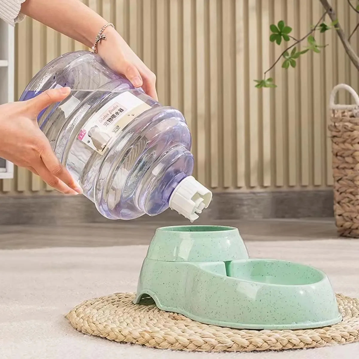 3.8L Automatic Pet Feeder & Water Dispenser – Large Capacity Bowl for Cats & Dogs