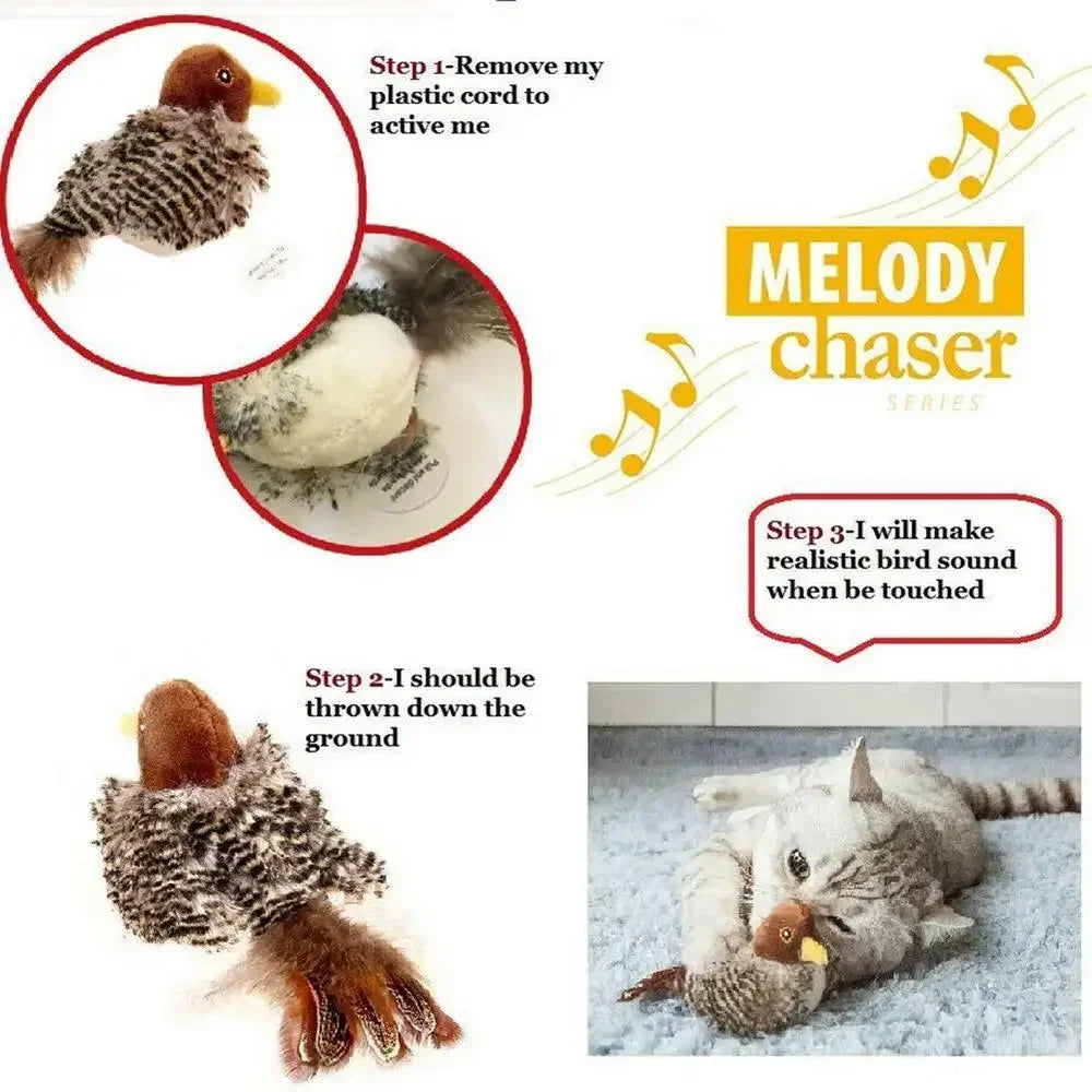 Interactive Chirping Bird Cat Toy 🐱🐦✨