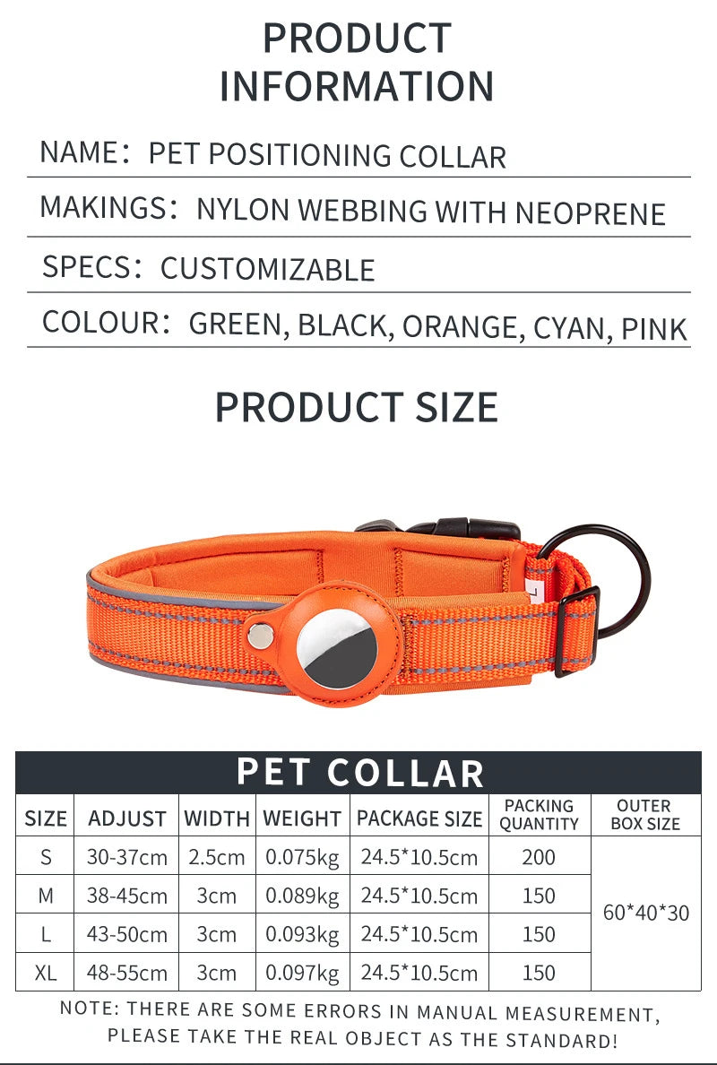 Reflective AirTag Dog Collar 🐶📍