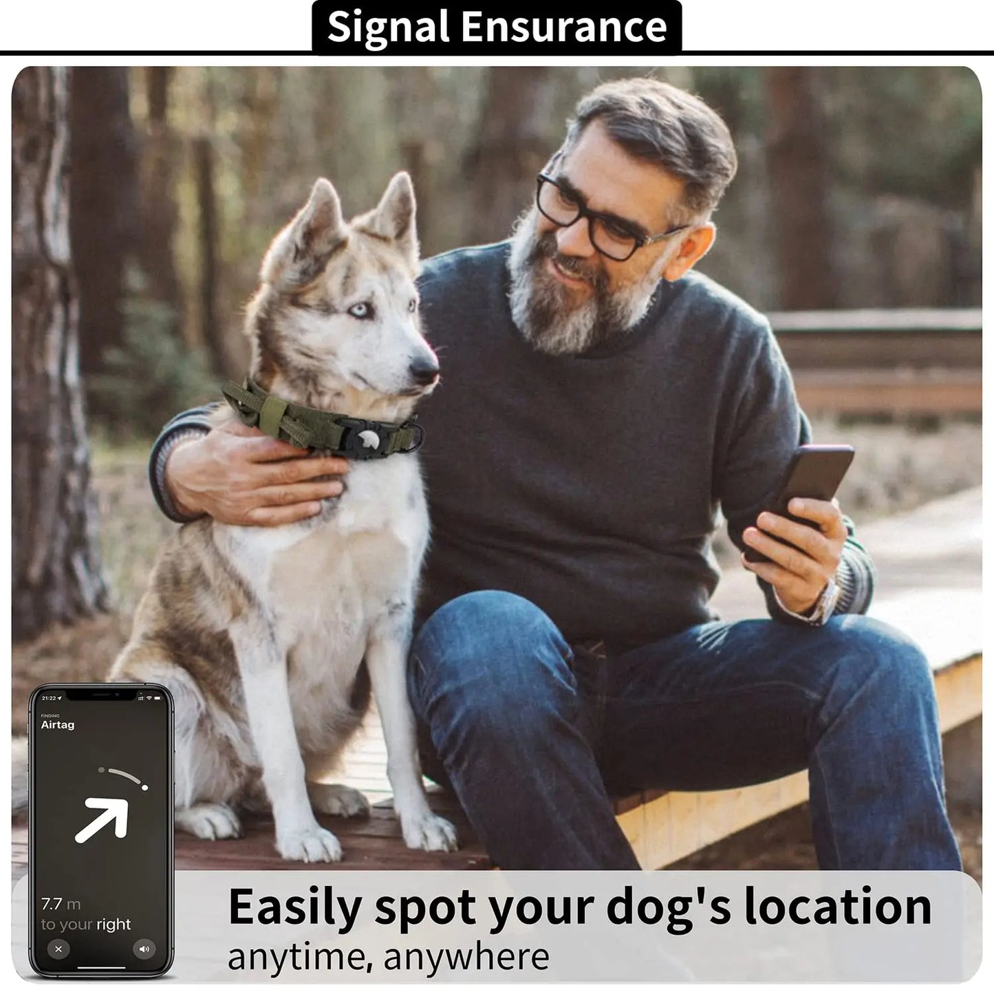 Tactical AirTag Dog Collar 🐕📍
