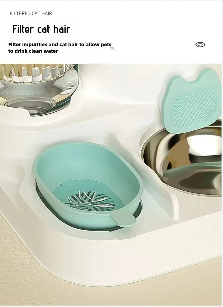Automatic Pet Bowl Feeder & Water Dispenser – 2-in-1 Feeding Station for Cats & Dogs