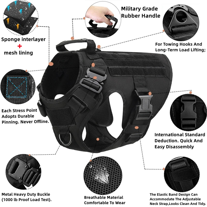Tactical No-Pull Dog Harness 🐕🎖️