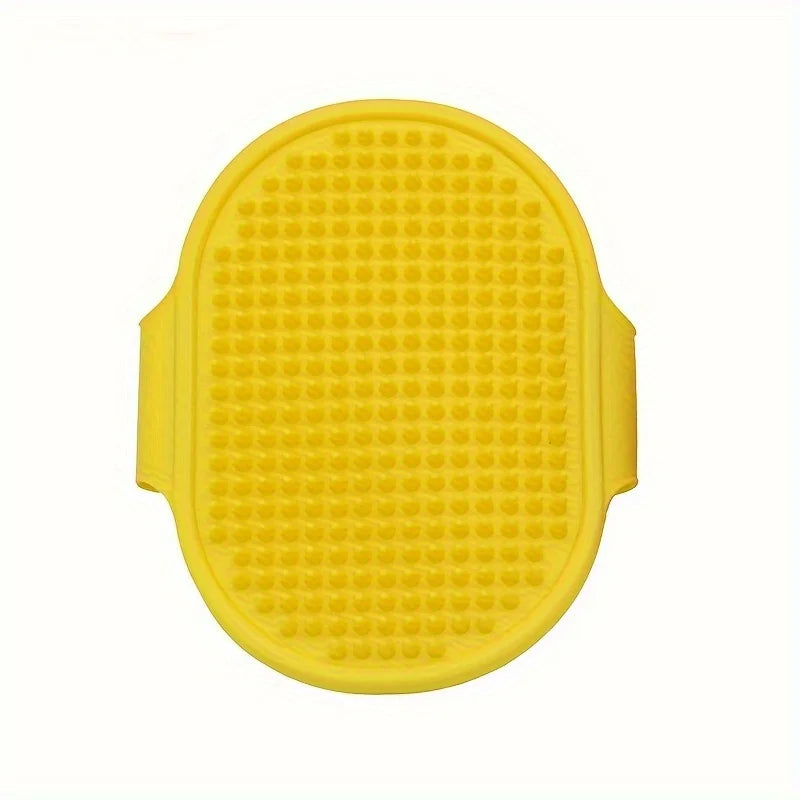 Dog Bath Brush Silicone Pet Massage Brush, Pet Shampoo Brush Massage Rubber Bathing Comb with Adjustable Circular Handle
