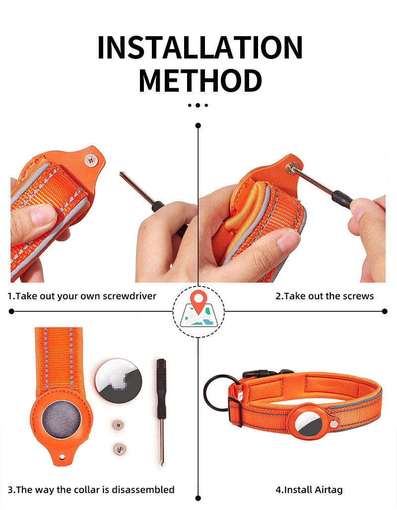 Reflective AirTag Dog Collar 🐶📍