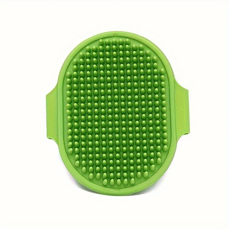 Dog Bath Brush Silicone Pet Massage Brush, Pet Shampoo Brush Massage Rubber Bathing Comb with Adjustable Circular Handle