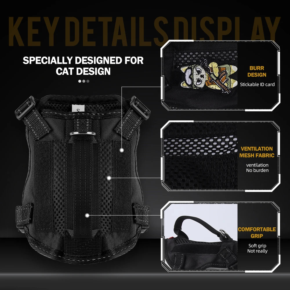 Tactical Cat Harness & Leash 🐱🎽