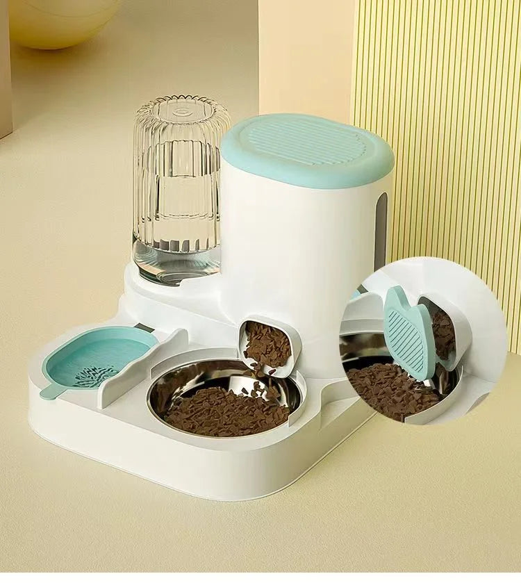 Automatic Pet Bowl Feeder & Water Dispenser – 2-in-1 Feeding Station for Cats & Dogs