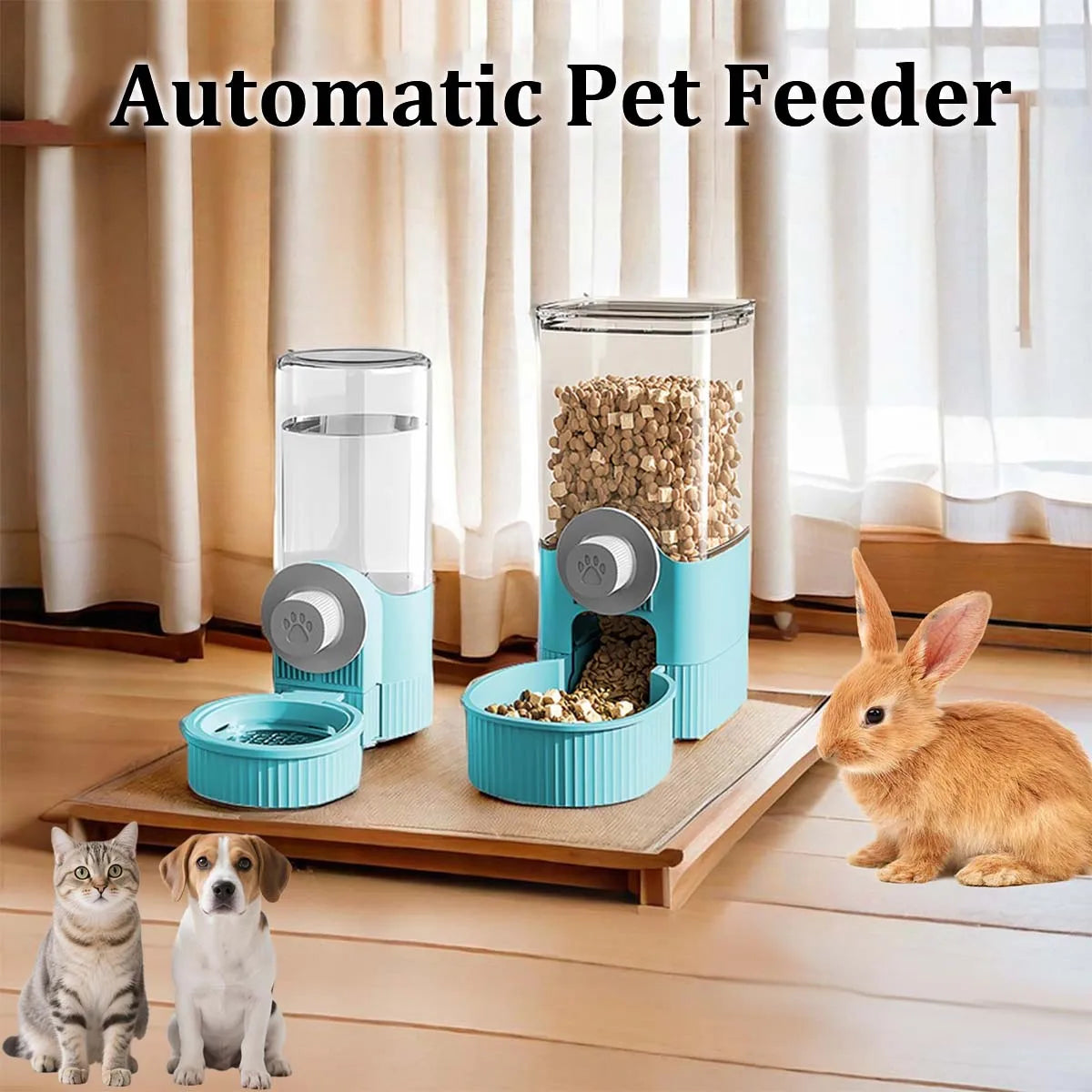 Hanging Auto Pet Feeder & Water Dispenser Set 🐾💧