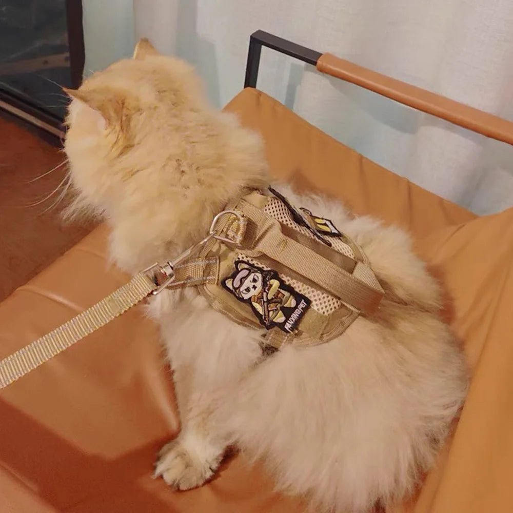 Tactical Cat Harness & Leash 🐱🎽