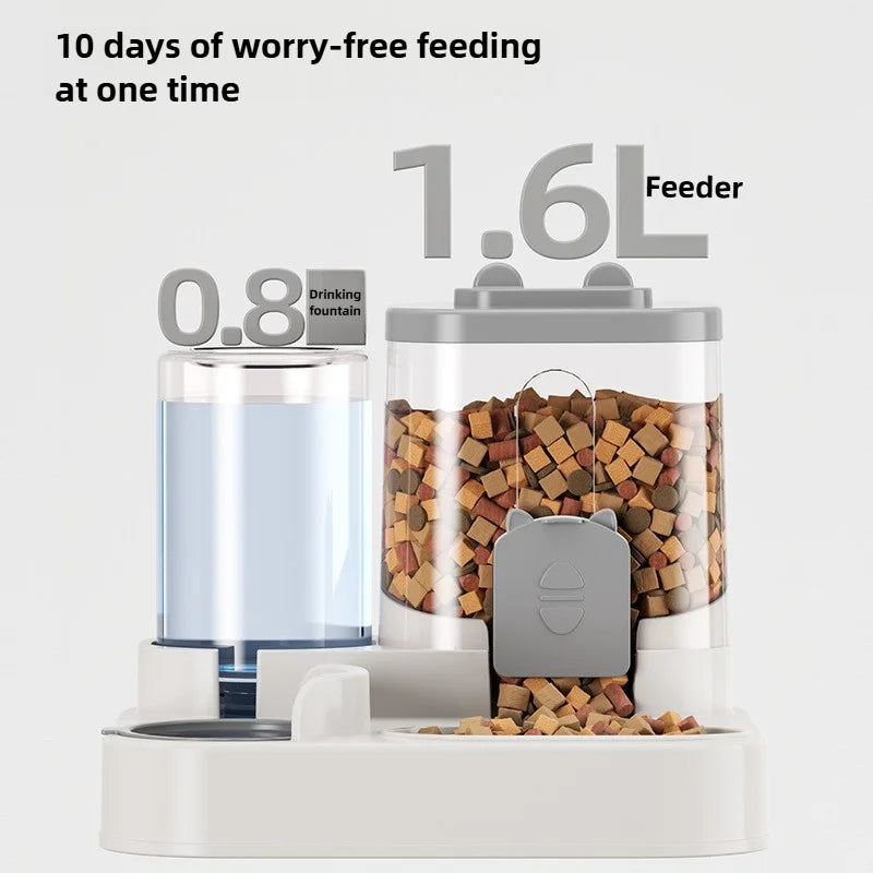 Spill-Proof Auto Pet Feeder & Water Fountain 🐱💧