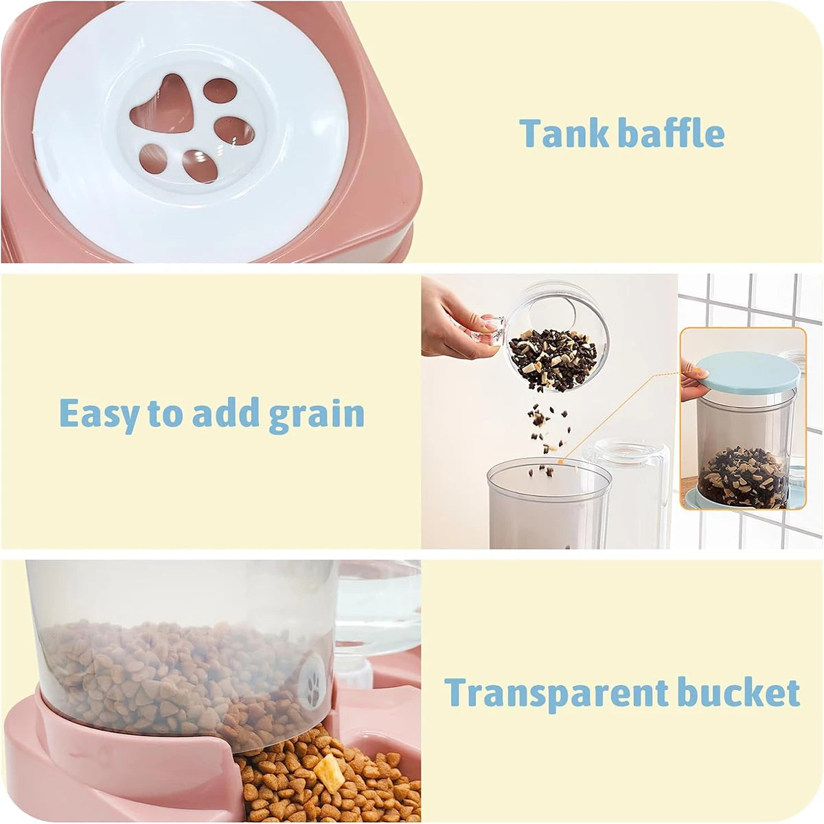 2-in-1 Tilted Automatic Pet Feeder & Water Dispenser – Gravity Bowl for Cats & Dogs