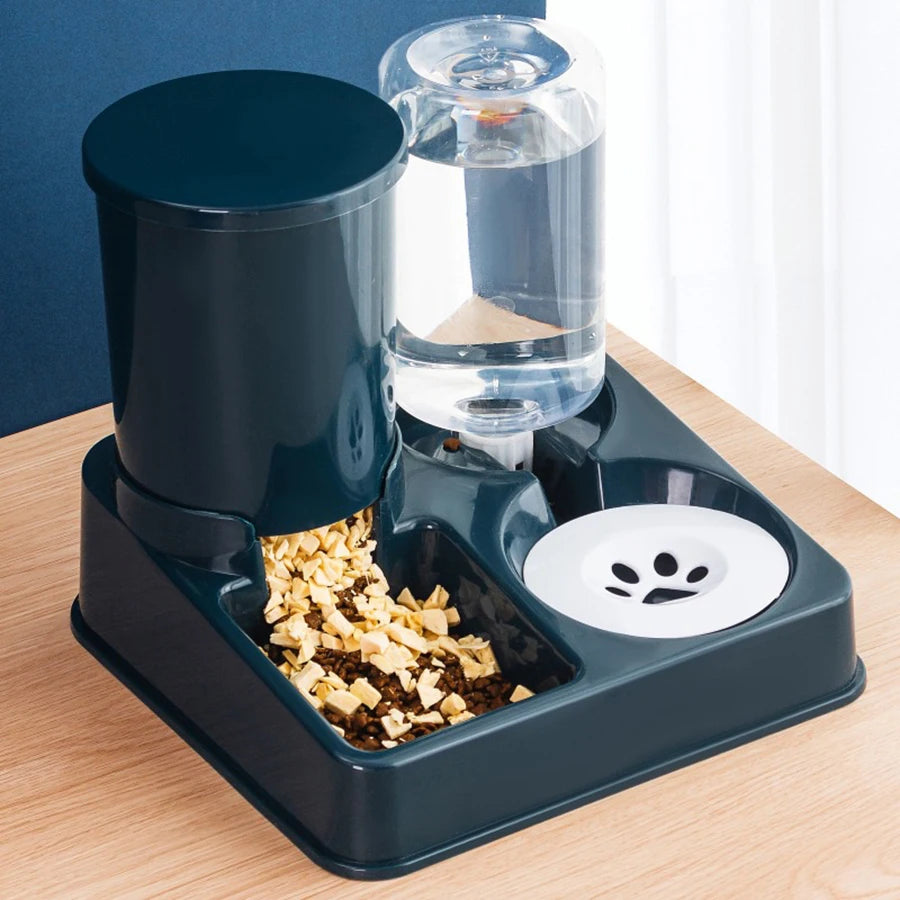 2-in-1 Tilted Automatic Pet Feeder & Water Dispenser – Gravity Bowl for Cats & Dogs