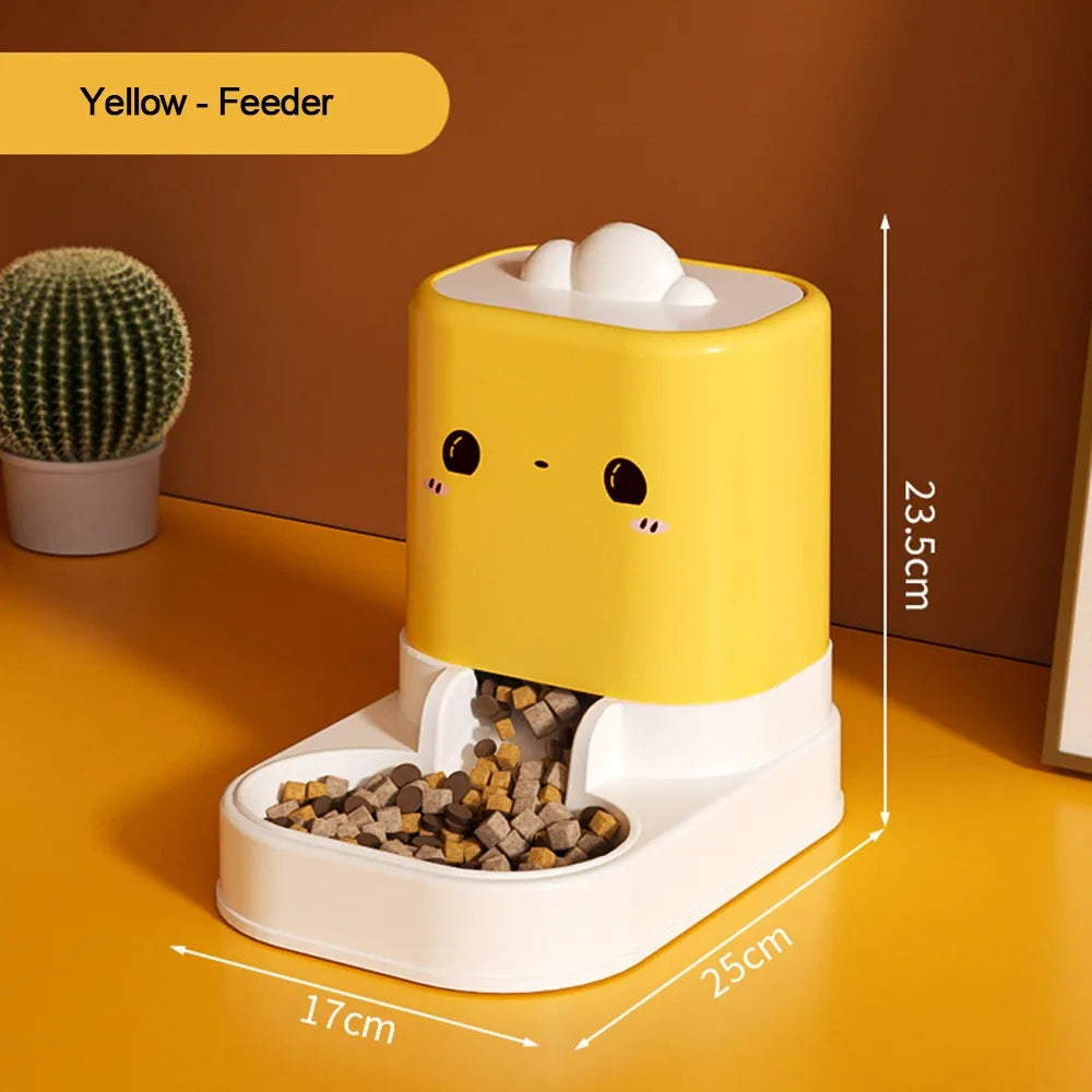 Cute Automatic Cat Feeder & Water Dispenser – Large Capacity Cat-Shaped Bowl