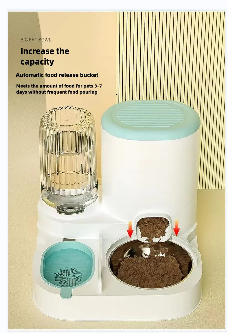 Automatic Pet Bowl Feeder & Water Dispenser – 2-in-1 Feeding Station for Cats & Dogs
