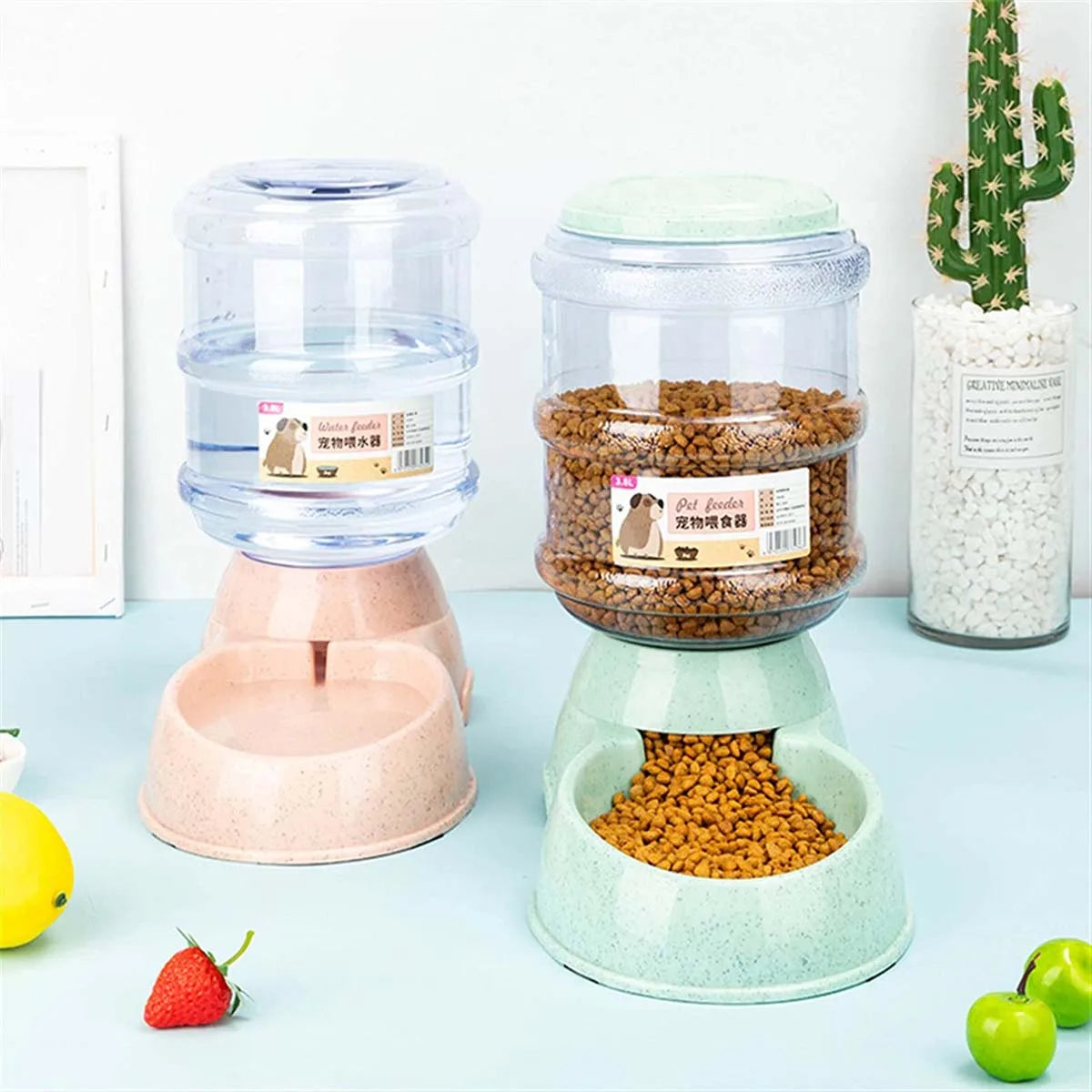 3.8L Automatic Pet Feeder & Water Dispenser – Large Capacity Bowl for Cats & Dogs