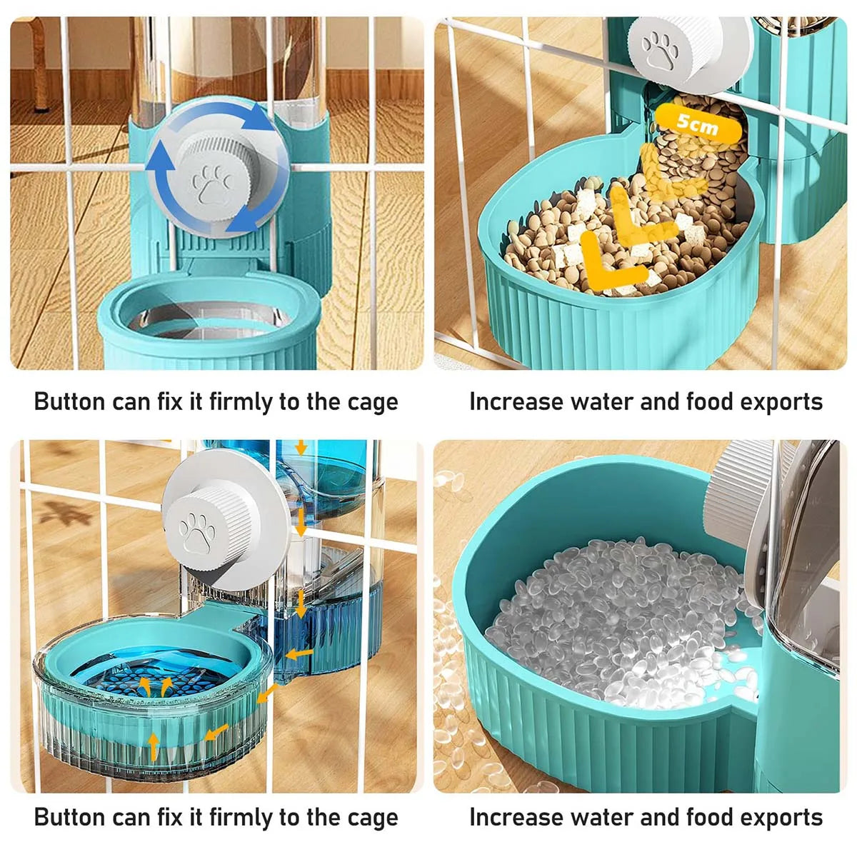 Hanging Auto Pet Feeder & Water Dispenser Set 🐾💧
